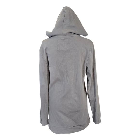 Gray Quarter-Zip Women's Hoodie - Picture 5 of 7